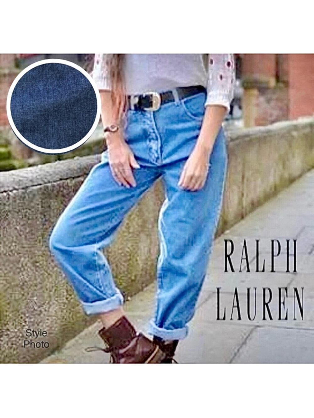 RALPH LAUREN Vintage High-Rise Relaxed Fit Tapered-Leg (29) Size 8